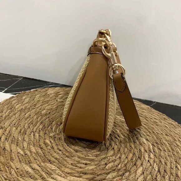 Coach Teri shoulder bag Straw Bag two way bag - Picture 3 of 5